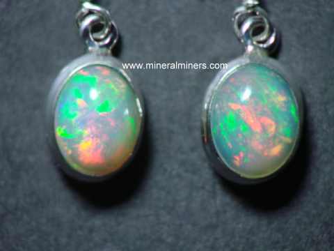 Opal Earrings: Natural Ethiopian opal earrings
