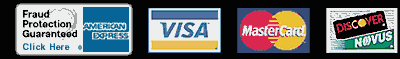 Images of Credit Cards that we accept, with secure on-line ordering using SSL encryption