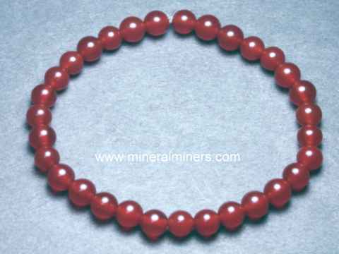 Carnelian Agate Bead Bracelet