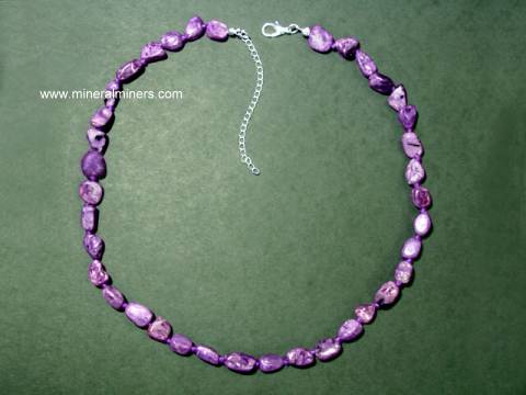 Charoite Necklaces in Sterling Silver
