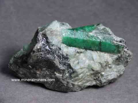 Emerald Mineral Specimen: natural emerald crystals in matrix