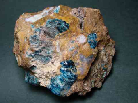 Blue Apatite in Jasper Lapidary Rough
