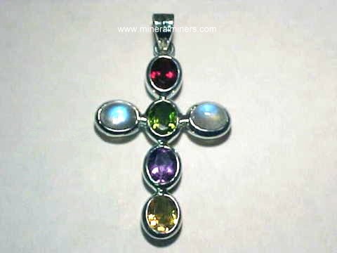 Gemstone Cross Necklaces