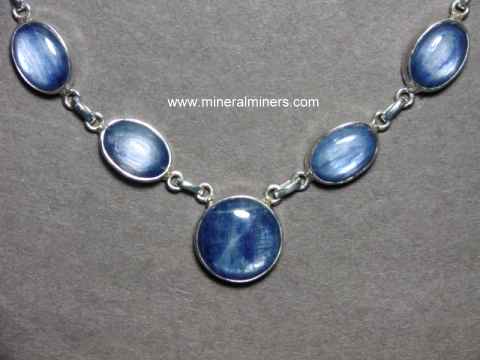 Kyanite Necklace: natural blue kyanite necklaces