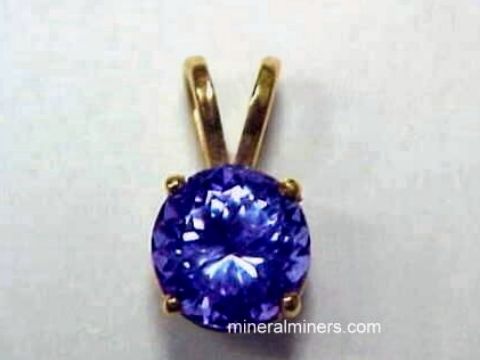 Tanzanite Jewelry: genuine tanzanite pendant in 14k gold