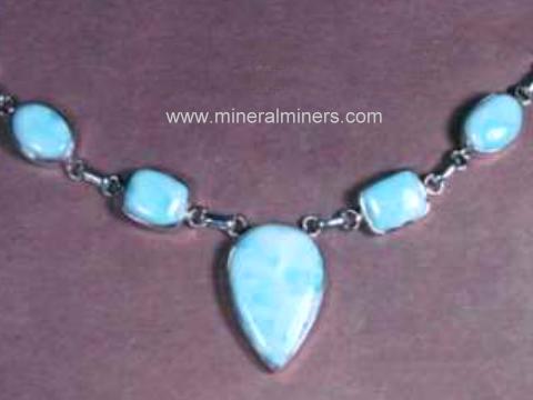 Larimar Gemstone Jewelry: larimar necklace
