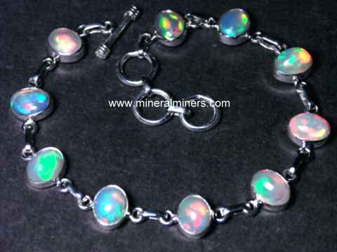 Natural Pink Opal Cabochon Bracelet 925 Sterling Silver Women Tennis  Bracelet | eBay