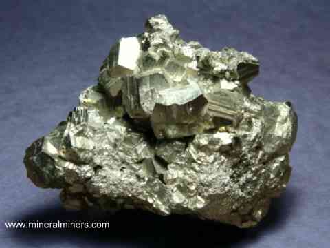 Pyrite Crystals on Matrx