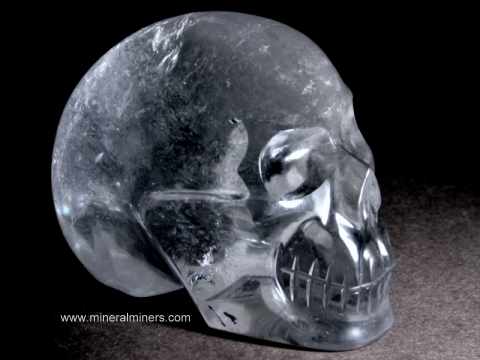 Crystals Skulls: hand carved natural rock crystal skulls