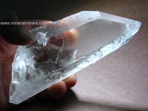 Quartz Crystal Facet Rough: flawless natural quartz crystal