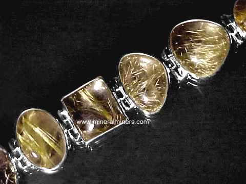 Gold Rutile in Quartz Bracelet