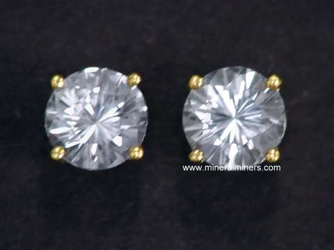 White sapphire clearance earrings yellow gold