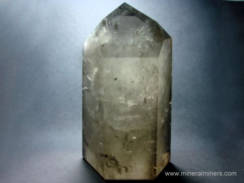 Large Clear Rutilated Smoky Quartz Crystal Terminated Point