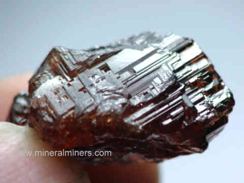 Naturally Etched Red Spessartite Garnet Crystal