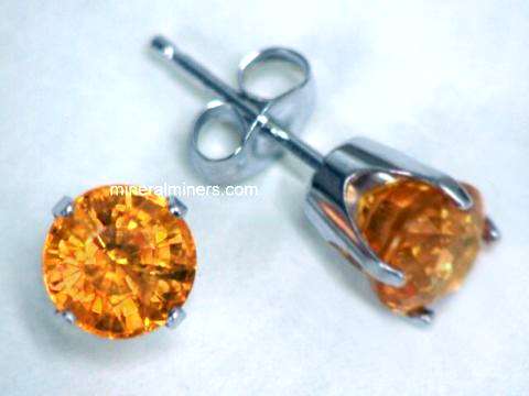 Mandarin Orange Spessartite Garnet Earrings