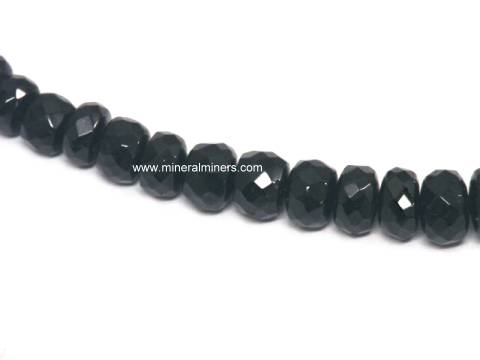 Black Tourmaline Jewelry: Black Tourmaline Jewelry: black tourmaline faceted bead necklace