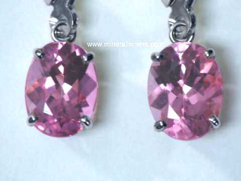 Pink Tourmaline Gemstone Earrings
