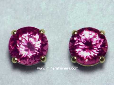 Rubellite Tourmaline Gemstone Earrings