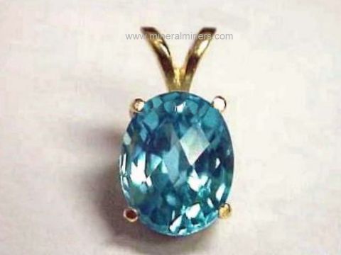 Blue Zircon Pendants: Natural Blue Zircon Gemstone Pendants