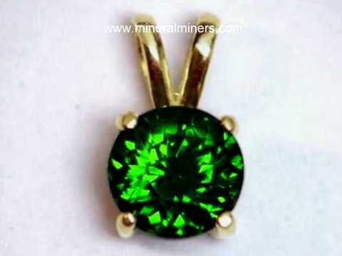 Green Zircon Pendants: Natural Green Zircon Gemstone Pendants