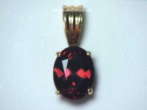 Red Zircon Pendants: Natural Red Zircon Gemstone Pendants